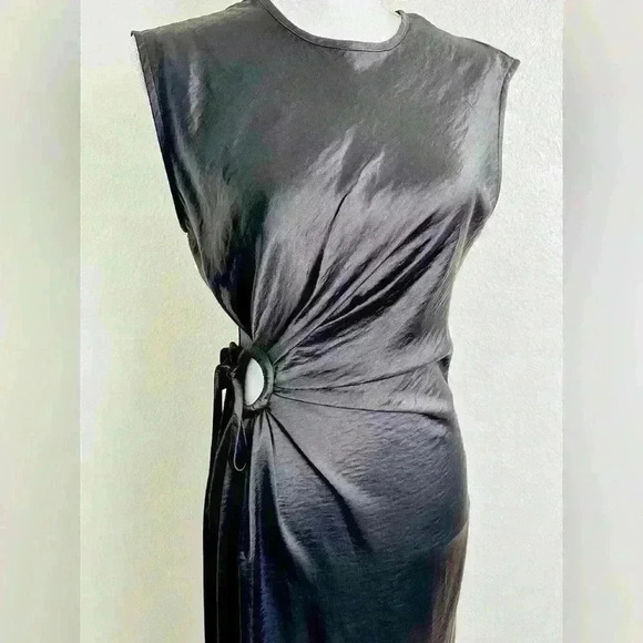 House of Harlow 1960 Black Satin Slip Dress Size Medium - Picture 6 of 14
